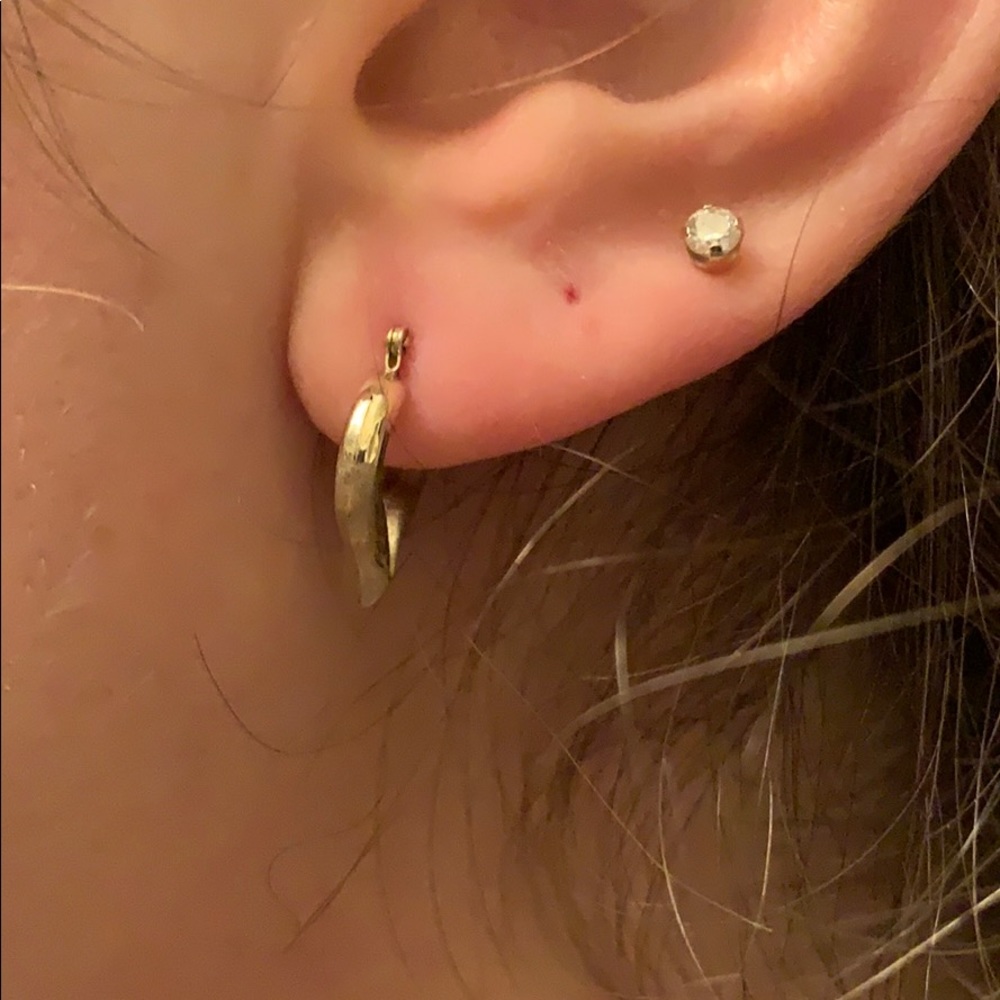 Stamped 10K Gold Heart Huggie Earrings 💛 - Picture 4 of 5